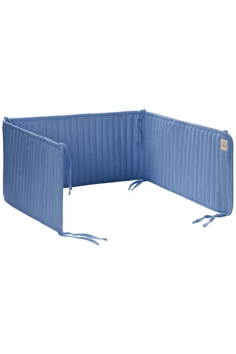 boxbumper_quilted_bed_bum_0-1.webp Noppies Boxbumpers | Thuis<Boxbumper Quilted Bed Bumper Cot - Colony Blue