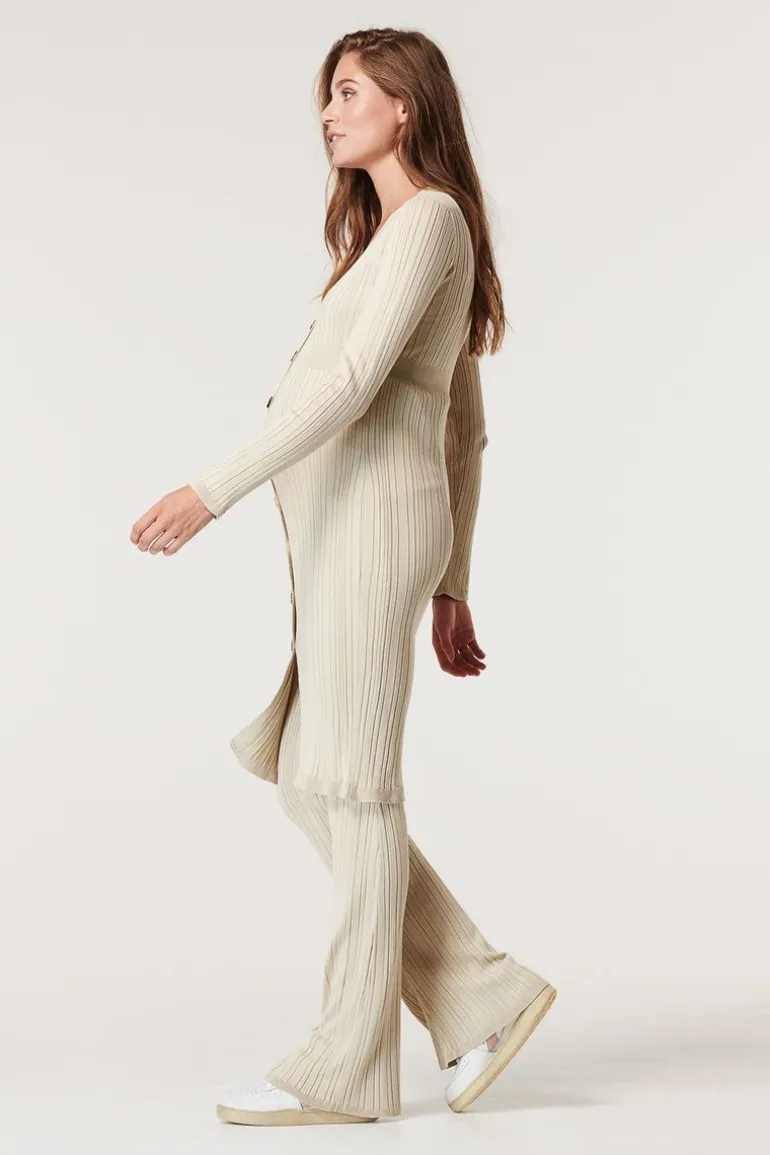 casual_broek_flared_ribkn_5.webp Noppies Broeken<Casual Broek Flared Ribknit - Oatmeal