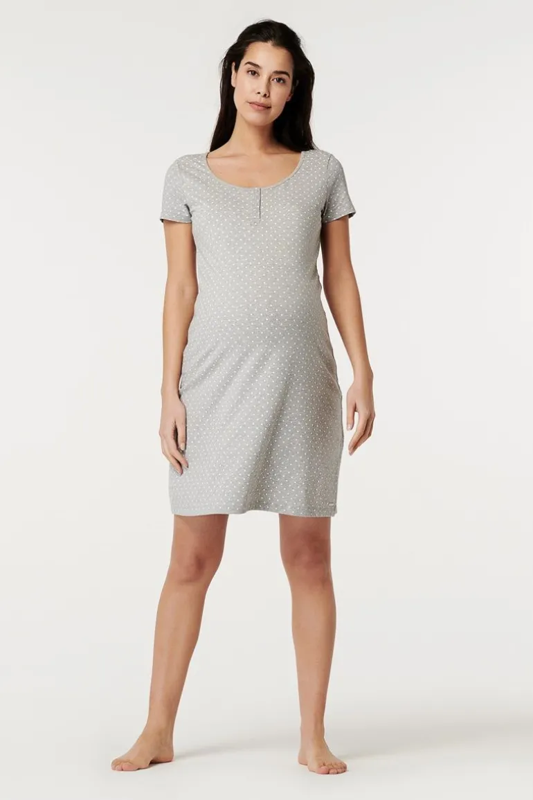 jurk_met_voedingsfunctie__0-119.webp Noppies Jurken | Jurken<Jurk Met Voedingsfunctie - Light Grey melange