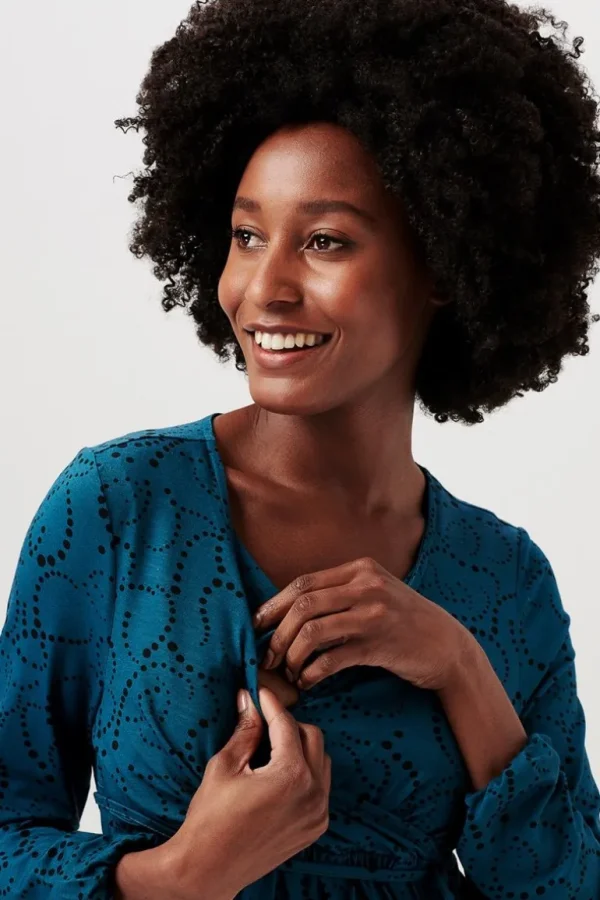 Noppies Jurken | Jurken<Jurk Met Voedingsfunctie - Blue Coral