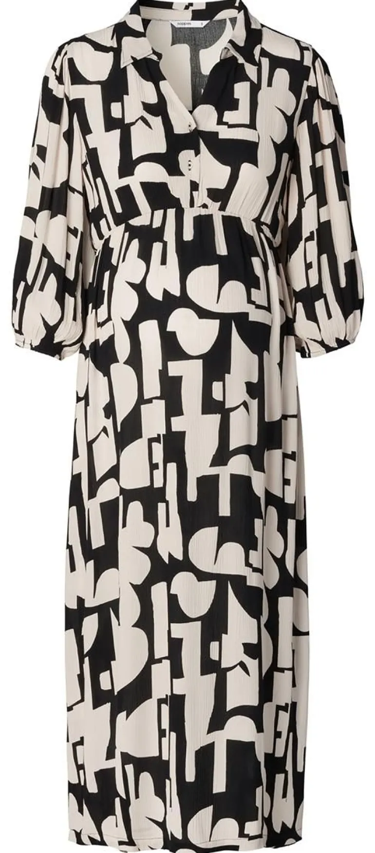 jurk_met_voedingsfunctie__2.webp Noppies Jurken | Jurken<Jurk Met Voedingsfunctie Lieksa - Monochrome All Over Print