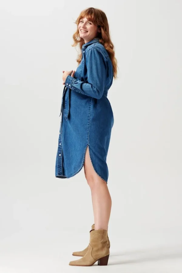 Noppies Jurken | Jurken<Jurk Met Voedingsfunctie Athens - Medium Blue Wash