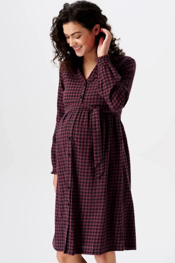 Noppies Jurken | Jurken<Jurk Met Voedingsfunctie - Plum red