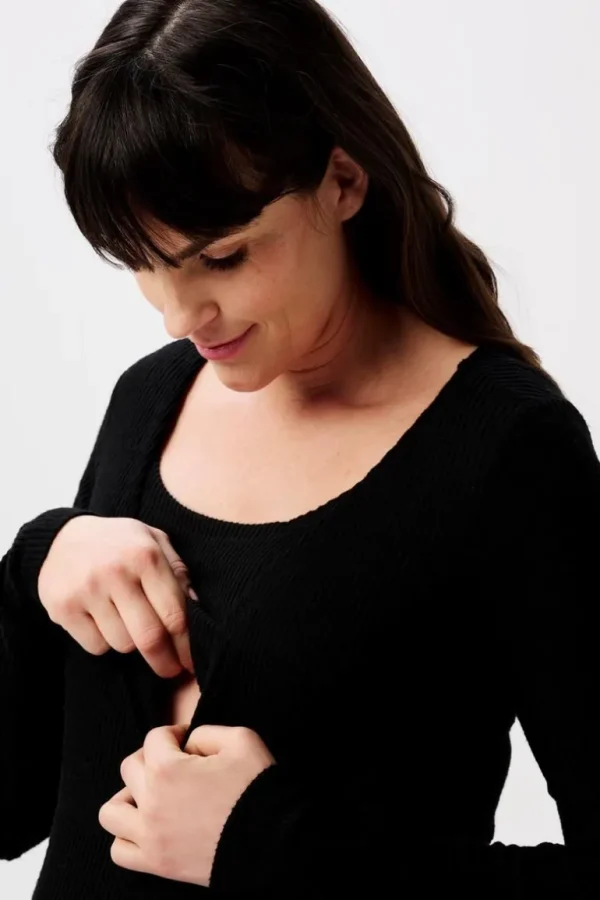 Noppies Jurken | Jurken<Jurk Met Voedingsfunctie Asa Ultra Soft Nursing Dress - Black