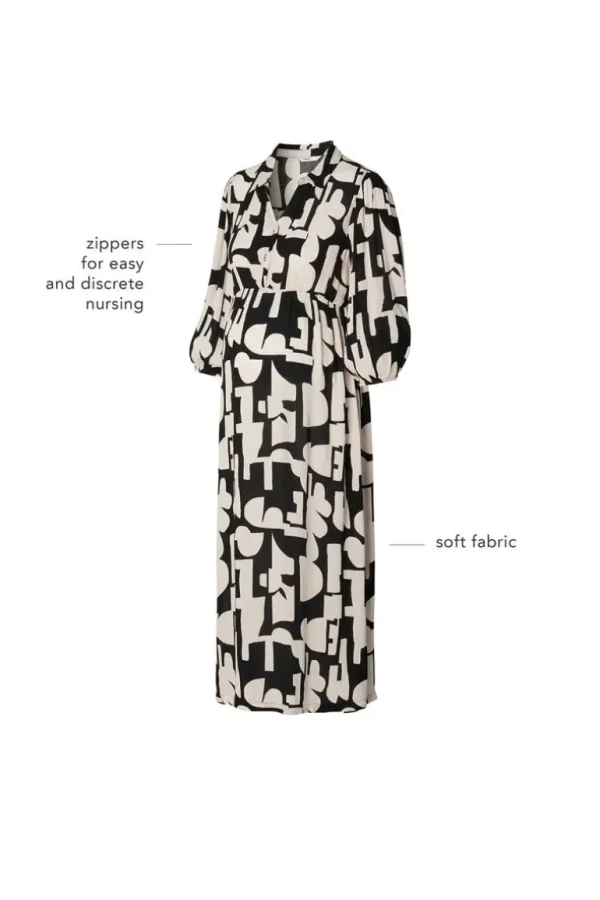 Noppies Jurken | Jurken<Jurk Met Voedingsfunctie Lieksa - Monochrome All Over Print