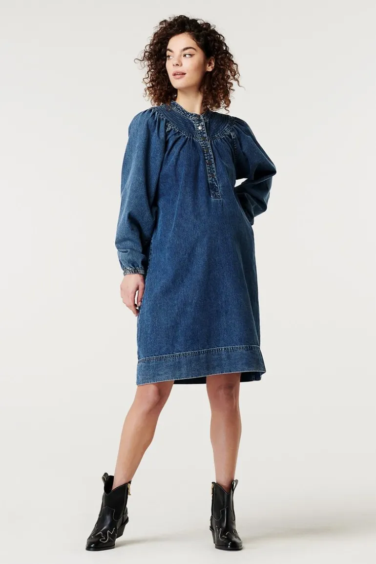jurk_met_voedingsfunctie__7-164.webp Noppies Jurken | Jurken<Jurk Met Voedingsfunctie Bowes - Blue Denim