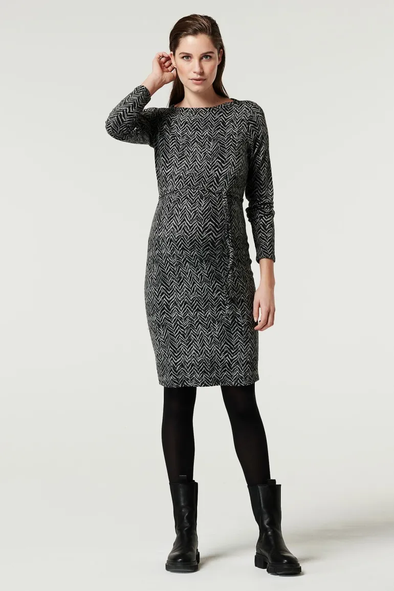 jurk_vprint__grey_melange_8.webp Noppies Jurken<Jurk V-print - Grey Melange
