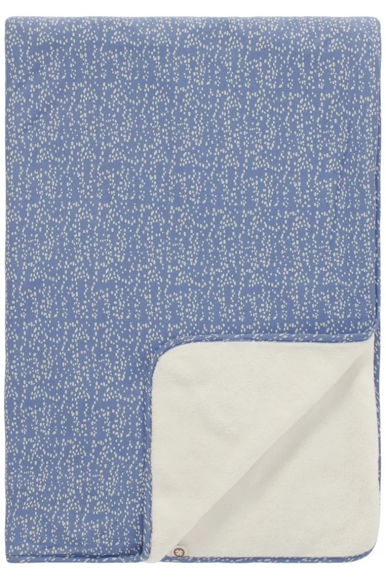 ledikant_laken_teddy_fanc_2.webp Noppies Lakens | Babykamer<Ledikant Laken Teddy Fancy Dot Cot Blanket - Colony Blue