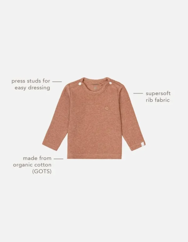 Noppies Shirts | Basics<Longsleeve Natal - Cafe Au Lait Melange