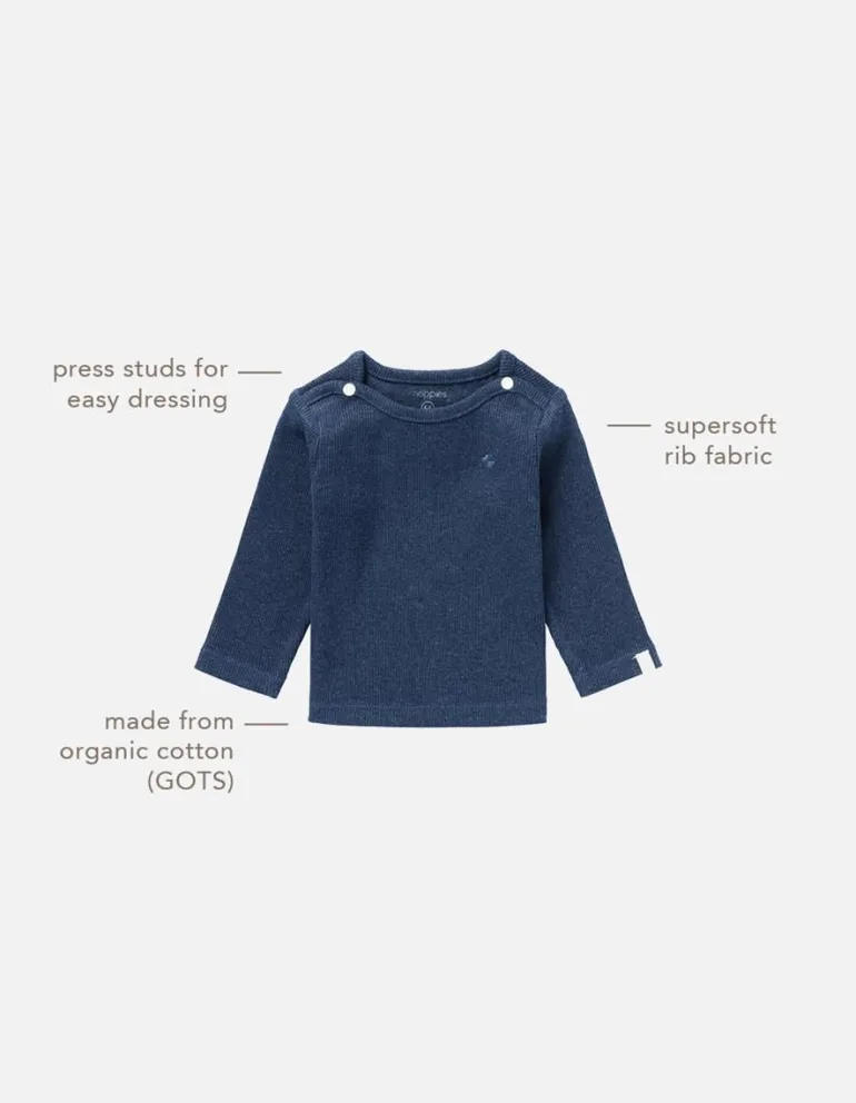 longsleeve_natal__navy_me_2.webp Noppies Shirts | Basics<Longsleeve Natal - Navy Melange