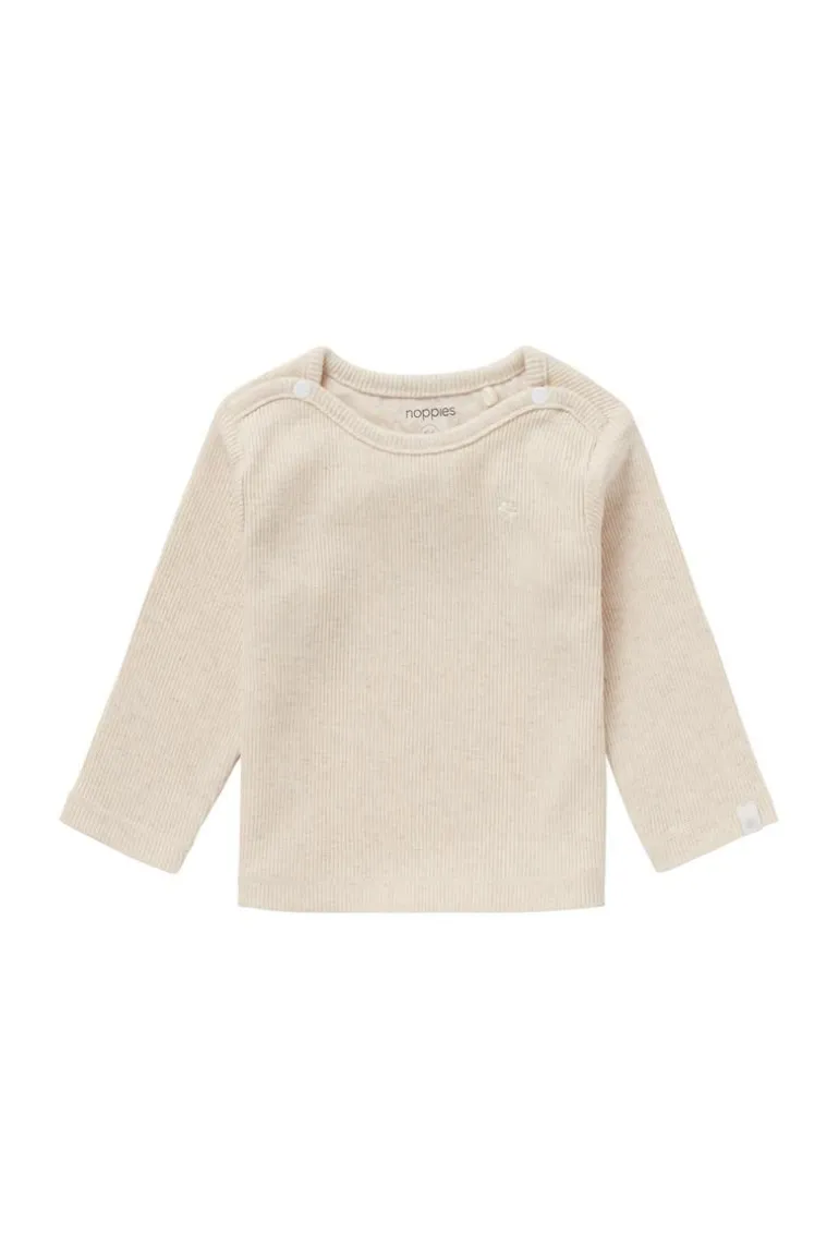 longsleeve_natal__oatmeal_5.webp Noppies Shirts | Basics<Longsleeve Natal - Oatmeal