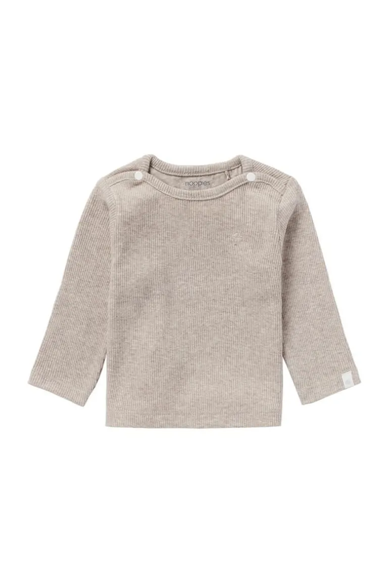 longsleeve_natal__taupe_m_0.webp Noppies Shirts | Basics<Longsleeve Natal - Taupe Melange