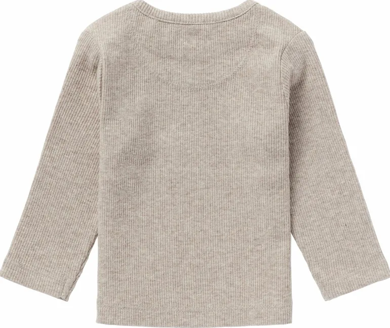 longsleeve_natal__taupe_m_6.webp Noppies Shirts | Basics<Longsleeve Natal - Taupe Melange