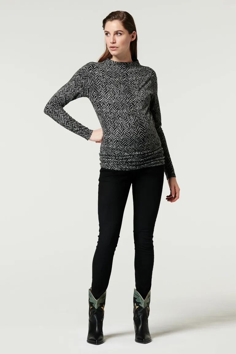 longsleeve_vprint__grey_m_8.webp Noppies Shirts<Longsleeve V-print - Grey Melange