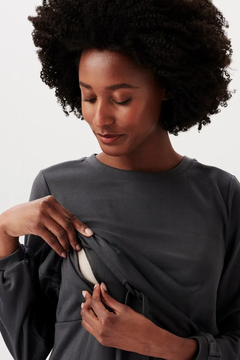 lounge_jurk__charcoal_gre_14.webp Noppies Ondergoed | Nachtkleding & Loungewear<Lounge Jurk - Charcoal Grey