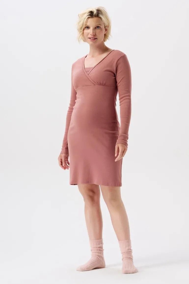 nachtjapon_met_voedingsfu_0-6.webp Noppies Nachtkleding & Loungewear | Ondergoed<Nachtjapon Met Voedingsfunctie Alisa - Burlwood