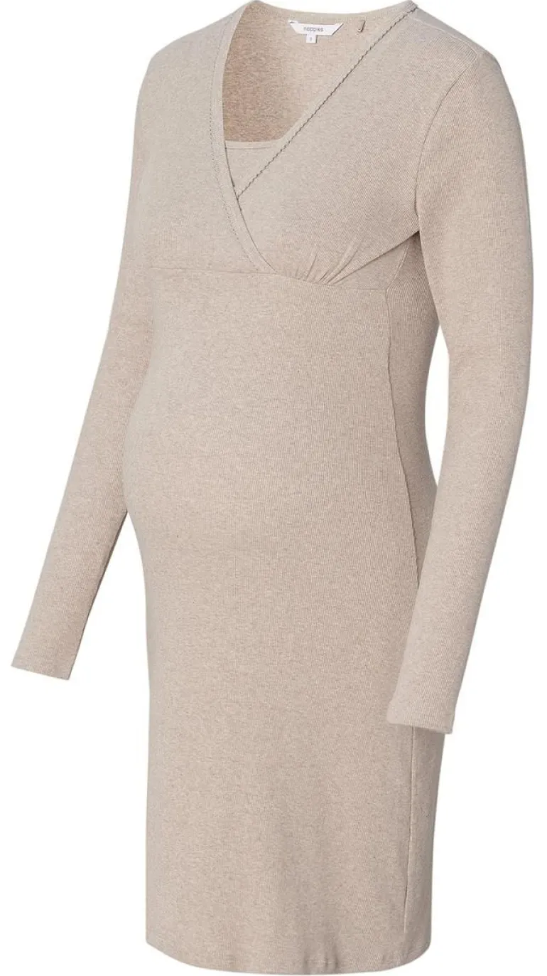 nachtjapon_met_voedingsfu_11-1.webp Noppies Nachtkleding & Loungewear | Ondergoed<Nachtjapon Met Voedingsfunctie Alisa - Taupe Melange