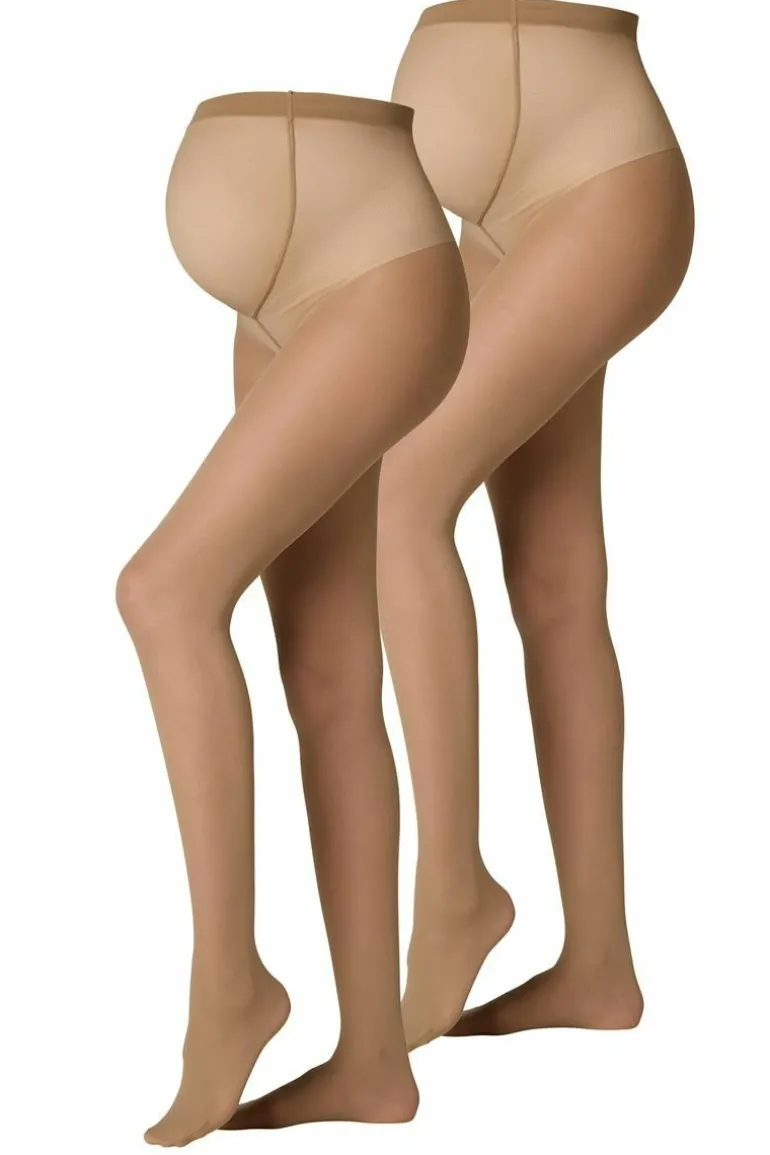 panty_pack_maternity_tigh_3.webp Noppies Panty's & Maillots<Panty 2-Pack Maternity Tights 20 Den - Nude