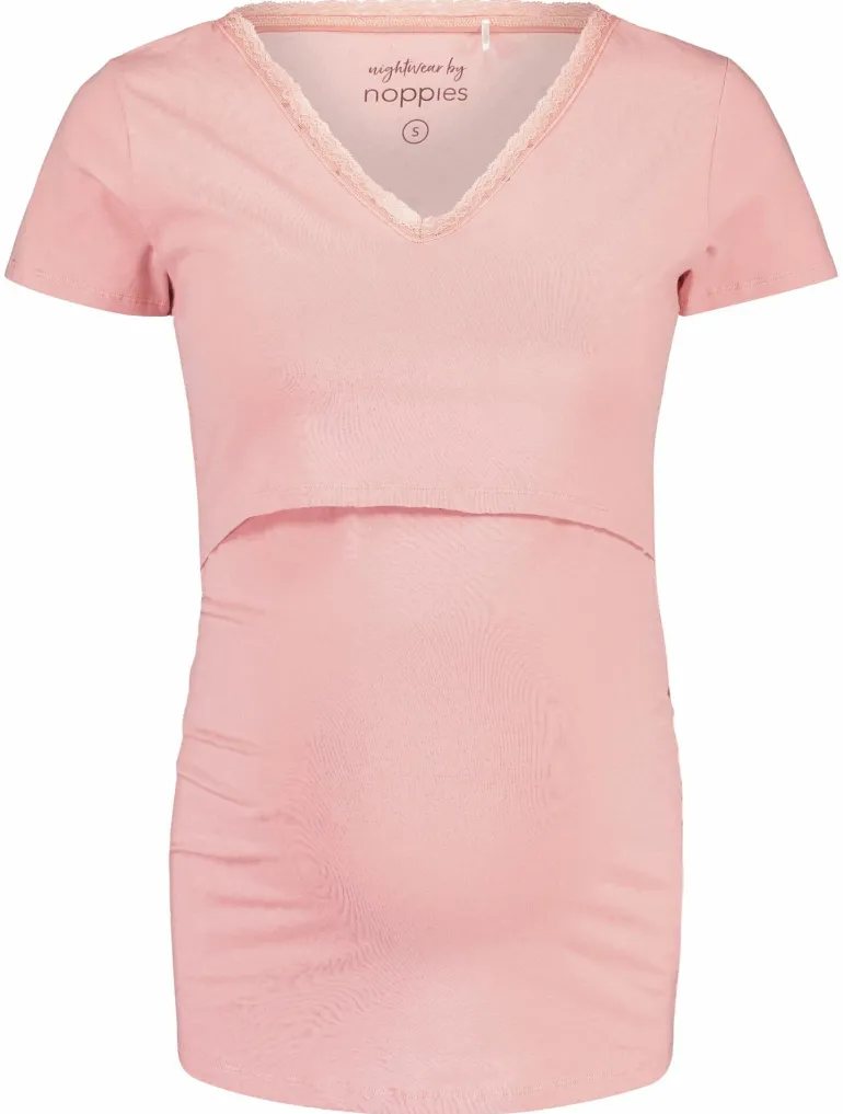 pyjamashirt_met_voedingsf_10.webp Noppies Nachtkleding & Loungewear | Ondergoed<Pyjamashirt Met Voedingsfunctie Floor - Silver Pink