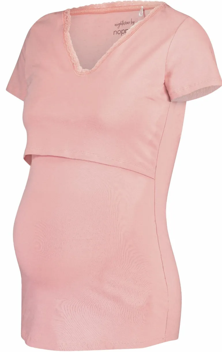 pyjamashirt_met_voedingsf_4.webp Noppies Nachtkleding & Loungewear | Ondergoed<Pyjamashirt Met Voedingsfunctie Floor - Silver Pink