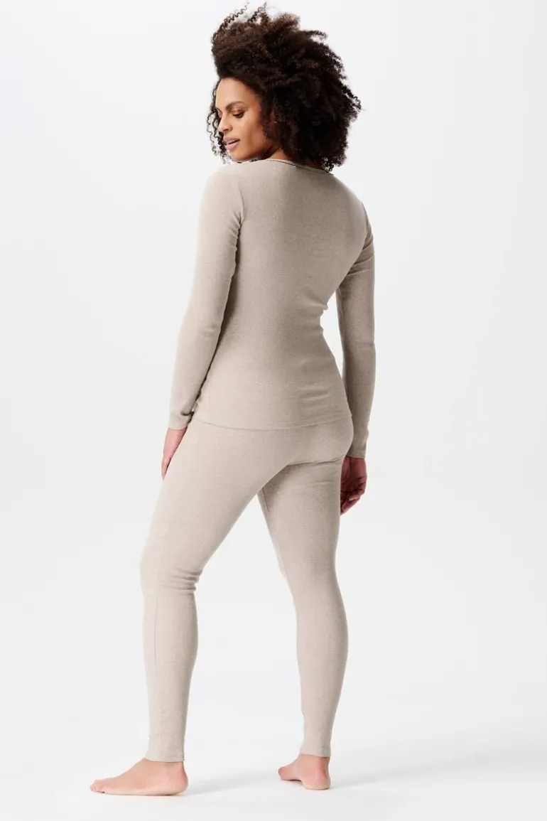 pyjamatop_met_voedingsfun_1-5.webp Noppies Nachtkleding & Loungewear | Ondergoed<Pyjamatop Met Voedingsfunctie Amala - Taupe Melange
