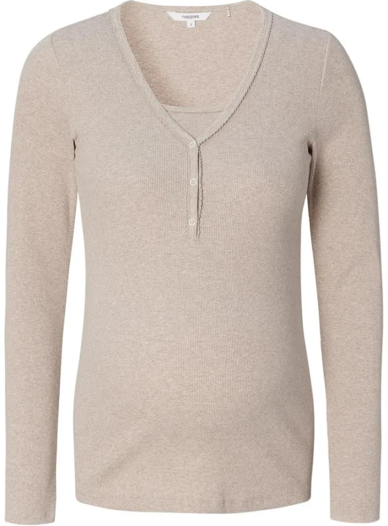 pyjamatop_met_voedingsfun_10-5.webp Noppies Nachtkleding & Loungewear | Ondergoed<Pyjamatop Met Voedingsfunctie Amala - Taupe Melange