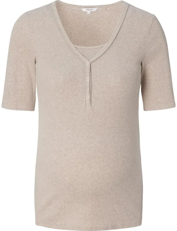 Noppies Nachtkleding & Loungewear | Ondergoed<Pyjamatop Met Voedingsfunctie Renate - Taupe Melange