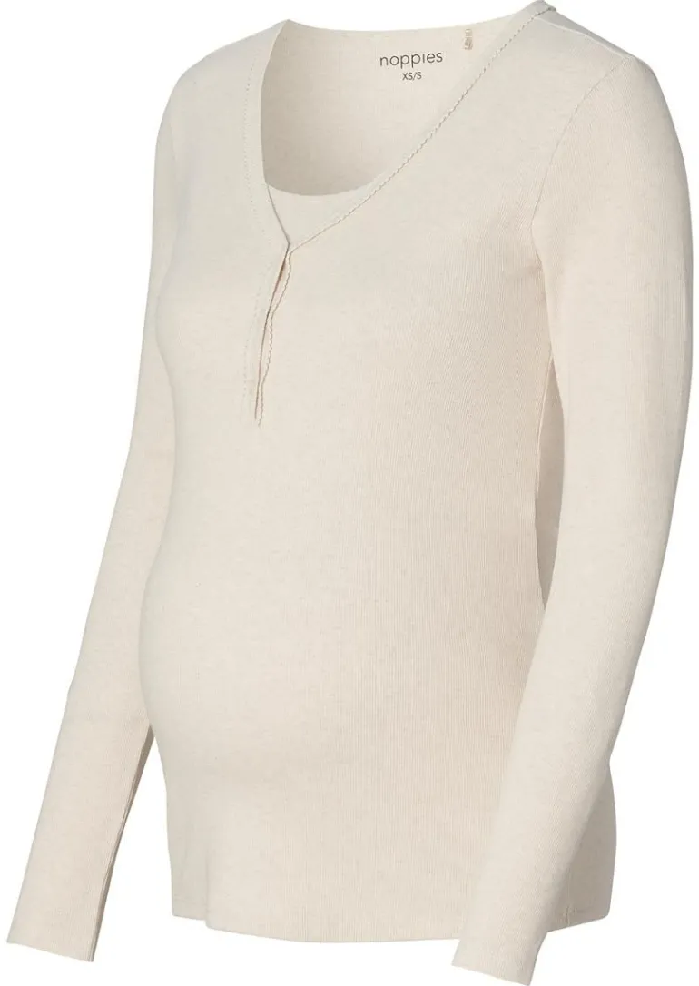 pyjamatop_met_voedingsfun_4.webp Noppies Ondergoed | Nachtkleding & Loungewear<Pyjamatop Met Voedingsfunctie Amala - Oatmeal