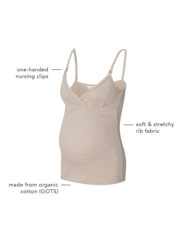 Noppies Nachtkleding & Loungewear | Ondergoed<Pyjamatop Met Voedingsfunctie Maja - Taupe Melange