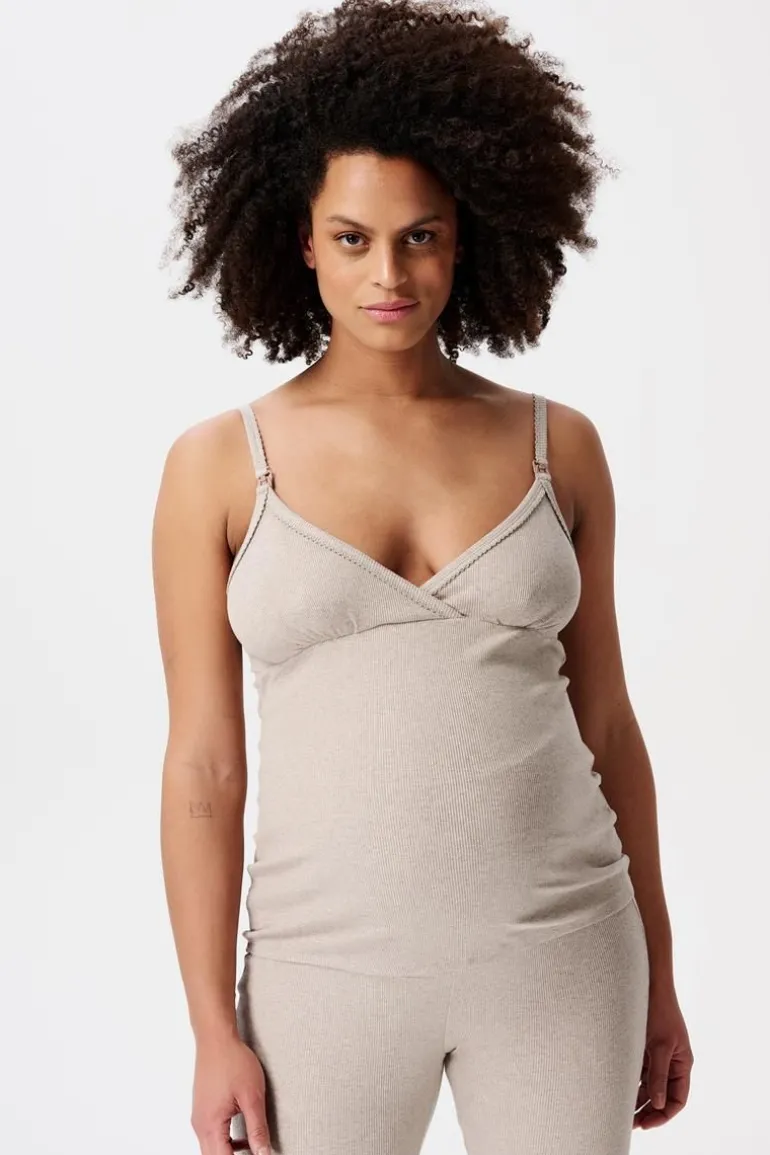 pyjamatop_met_voedingsfun_8-10.webp Noppies Nachtkleding & Loungewear | Ondergoed<Pyjamatop Met Voedingsfunctie Maja - Taupe Melange