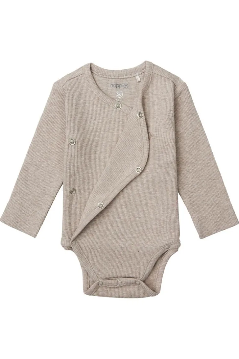 romper_nino__taupe_melang_7.webp Noppies Rompers | Basics<Romper Nino - Taupe Melange