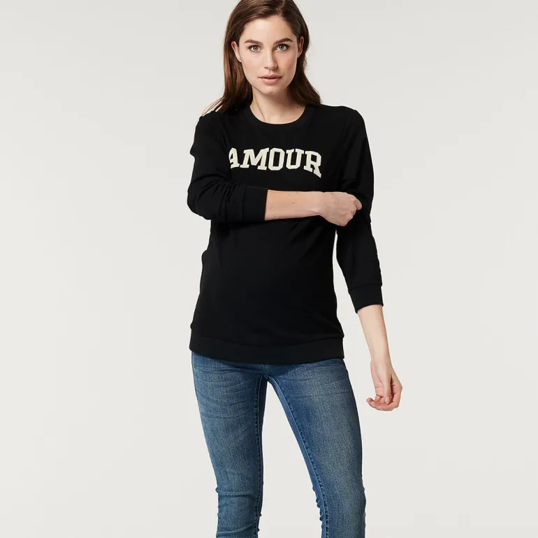 trui_amour__black_0.webp Noppies Truien & Sweaters<Trui Amour - Black