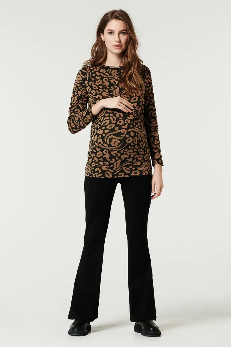 trui_leopard__toasted_coc_0.webp Noppies Truien & Sweaters<Trui Leopard - Toasted Coconut