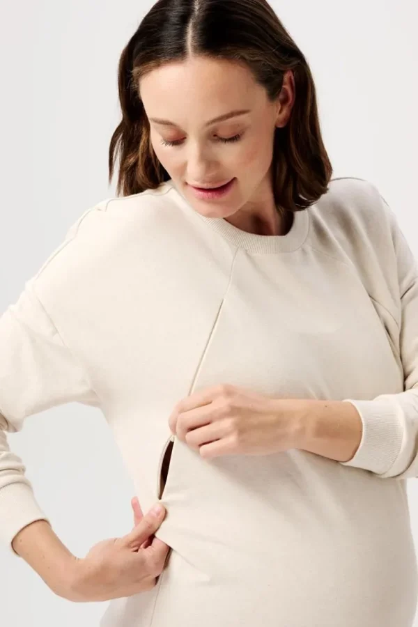 Noppies Truien & Sweaters | Truien & Sweaters<Trui Met Voedingsfunctie Lesy - Oatmeal