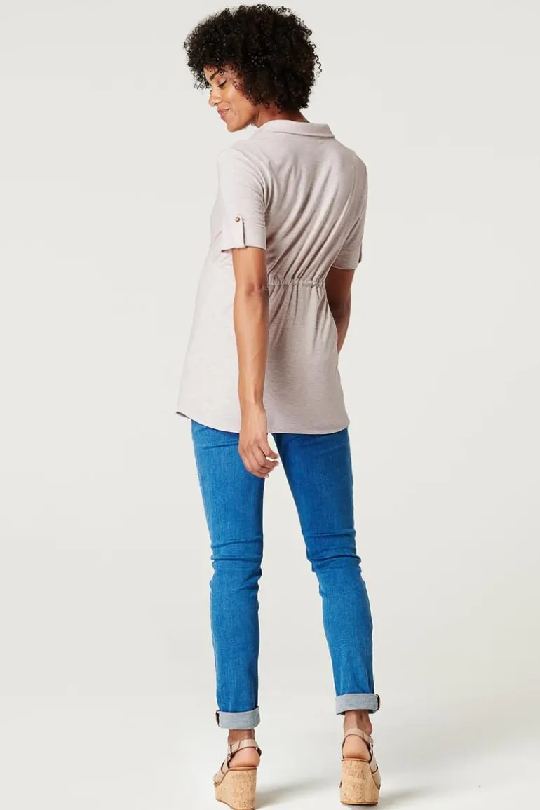 tshirt__oatmeal_melange_10-2.webp Noppies T-Shirts | T-Shirts<T-shirt - Oatmeal melange