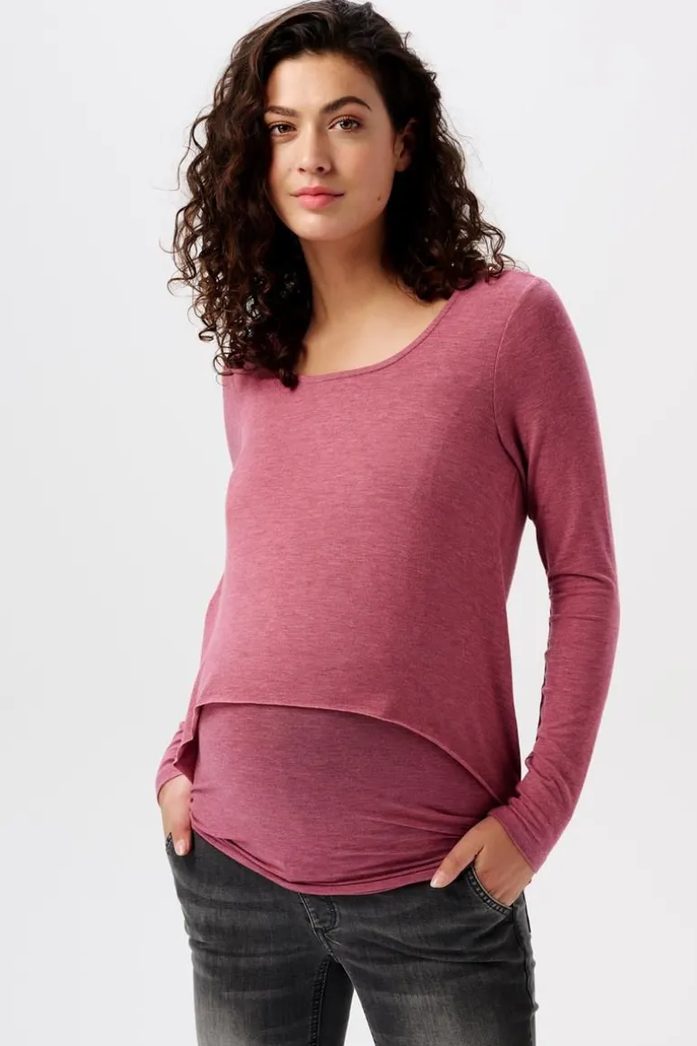 voedings_tshirt__dark_old_0.webp Noppies T-Shirts | T-Shirts<Voedings T-shirt - Dark Old Pink