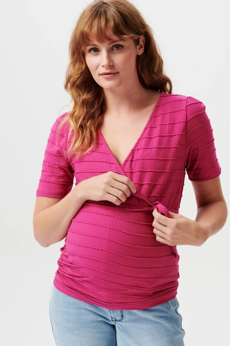 voedings_tshirt_arua__fuc_0.webp Noppies T-Shirts | T-Shirts<Voedings T-shirt Arua - Fuchsia Red