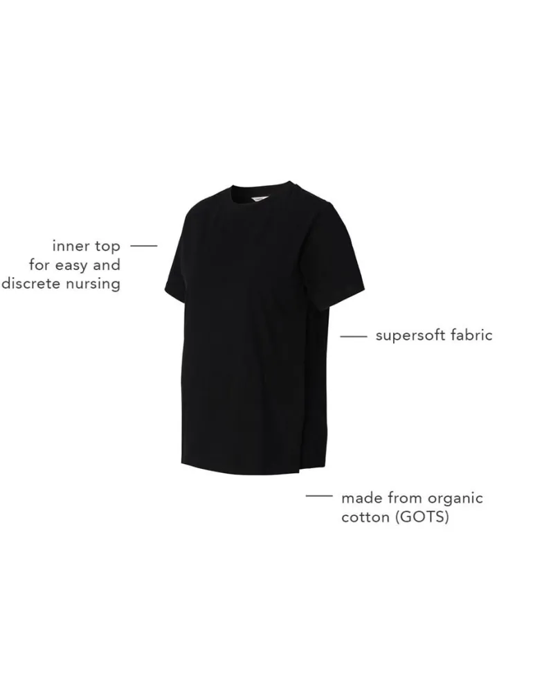 voedings_tshirt_ifke__bla_8.webp Noppies T-Shirts | T-Shirts<Voedings T-shirt Ifke - Black