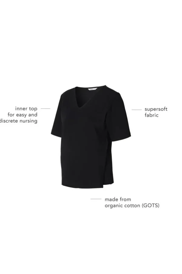 Noppies T-Shirts | T-Shirts<Voedings T-shirt Multia - Black