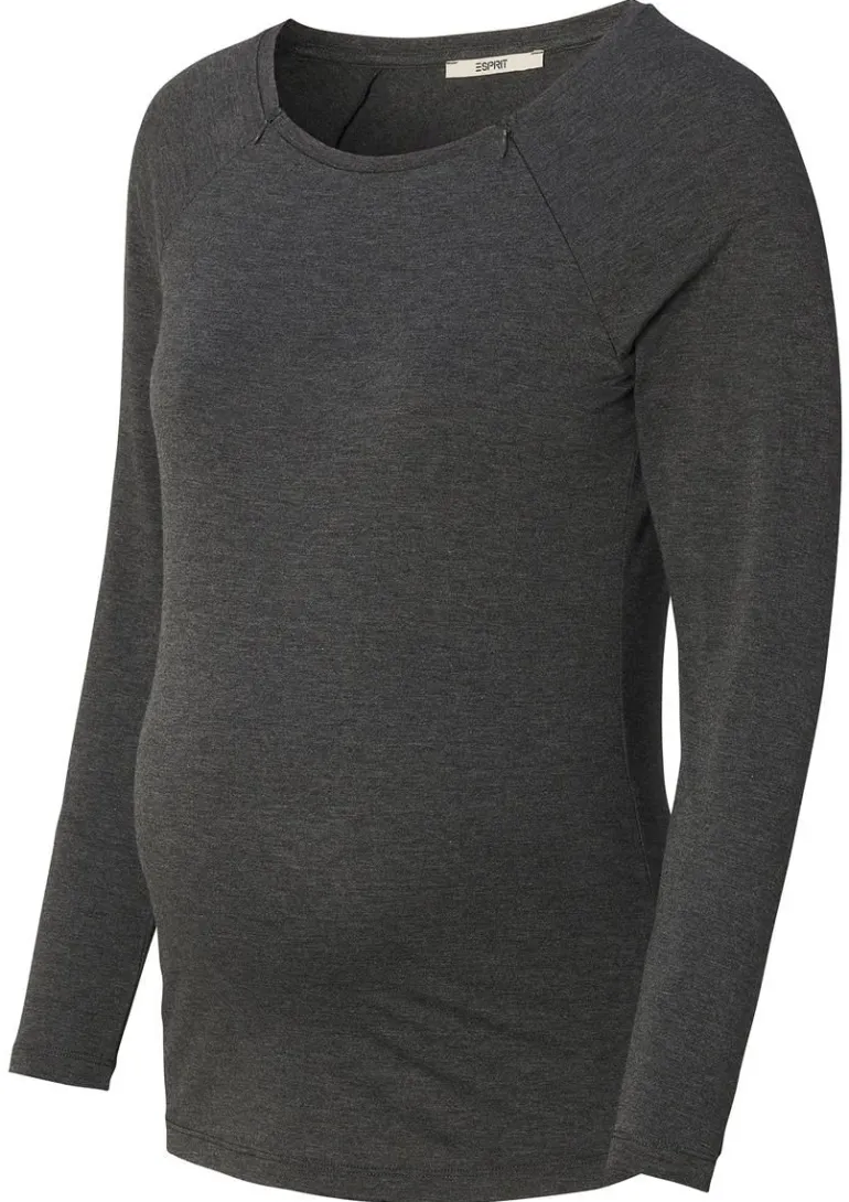 voedingsshirt__anthracite_10.webp Noppies Shirts | Shirts<Voedingsshirt - Anthracite Melange