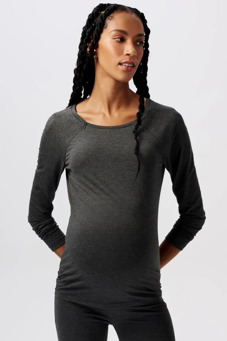 voedingsshirt__anthracite_6.webp Noppies Shirts | Shirts<Voedingsshirt - Anthracite Melange