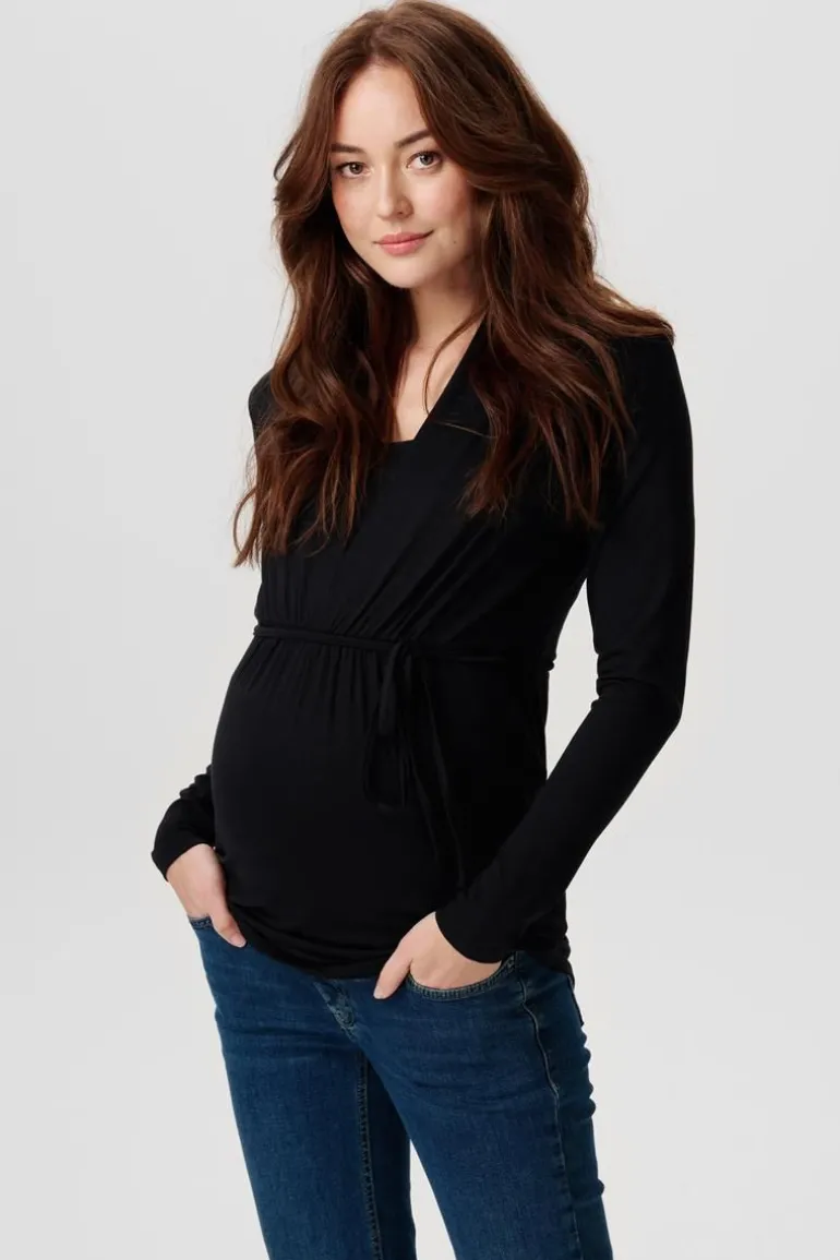 voedingsshirt__black_0.webp Noppies Shirts | Shirts<Voedingsshirt - Black