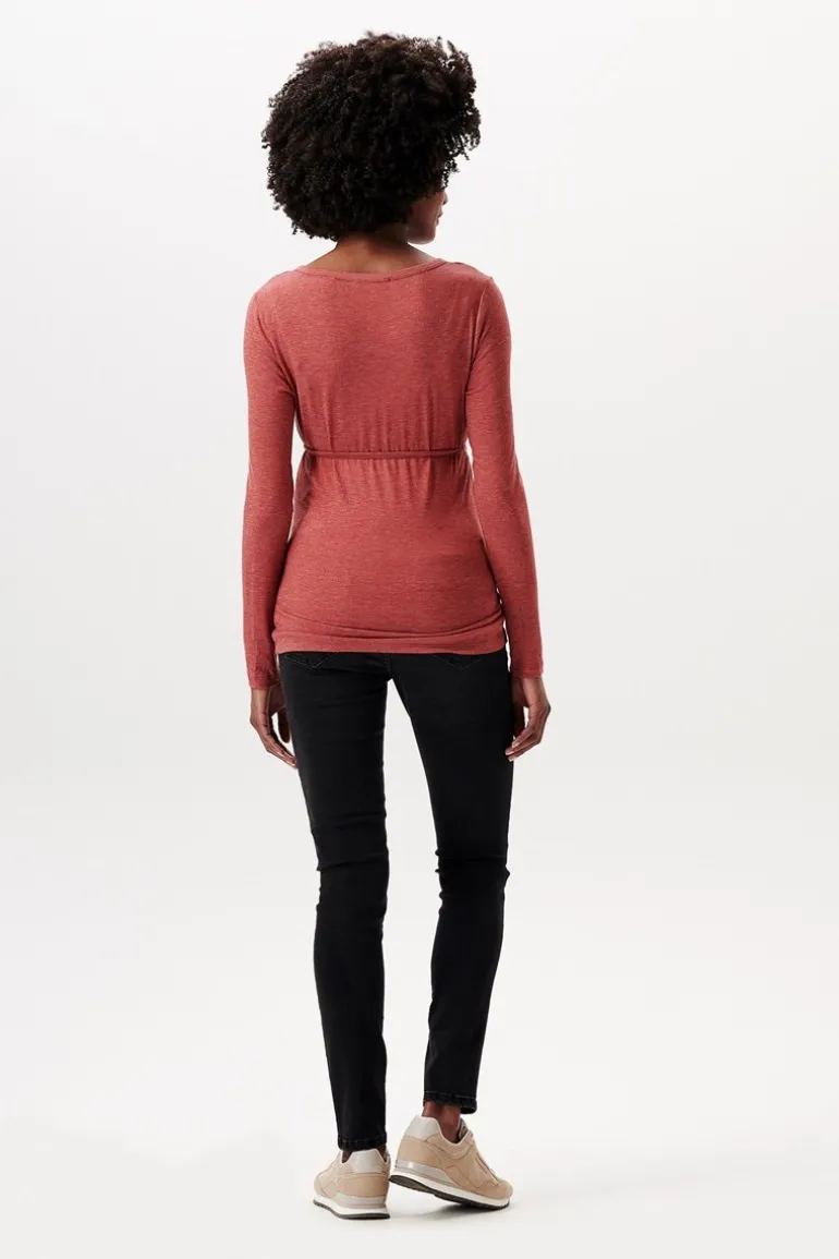 voedingsshirt__dark_red_1.webp Noppies Shirts | Shirts<Voedingsshirt - Dark Red