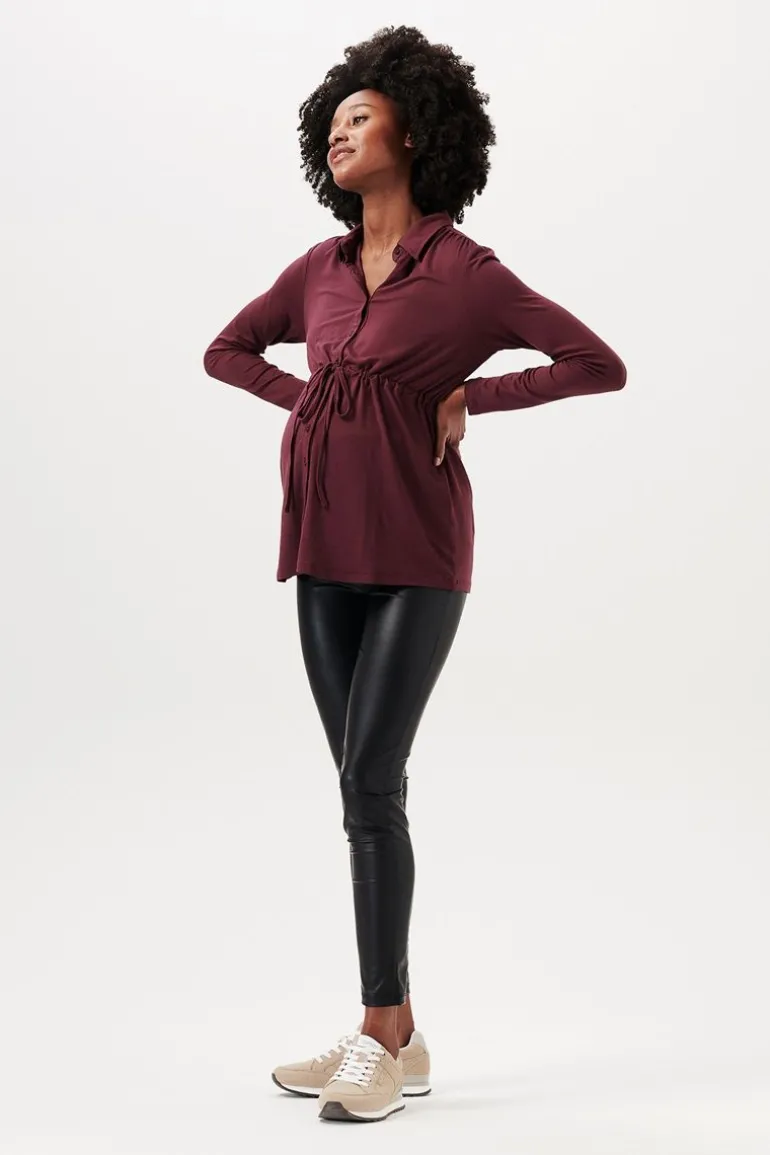 voedingsshirt__plum_brown_13.webp Noppies Shirts | Shirts<Voedingsshirt - Plum Brown