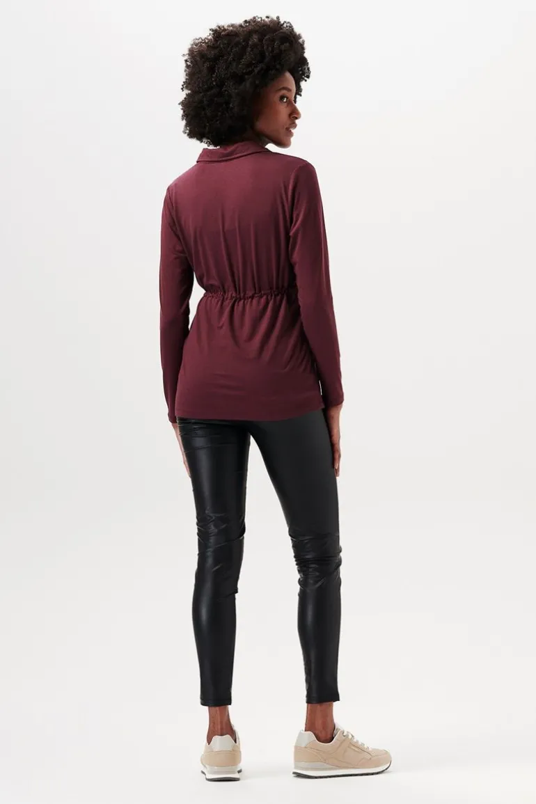 voedingsshirt__plum_brown_9.webp Noppies Shirts | Shirts<Voedingsshirt - Plum Brown