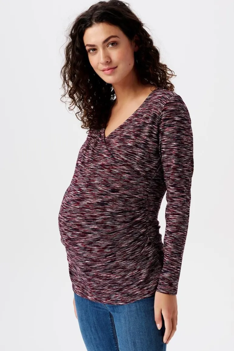 voedingsshirt__plum_red_0.webp Noppies Shirts | Shirts<Voedingsshirt - Plum red