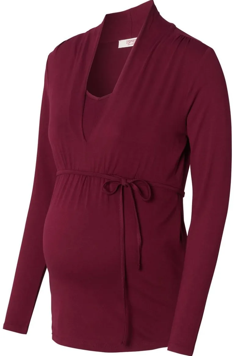 voedingsshirt__plum_red_11.webp Noppies Shirts | Shirts<Voedingsshirt - Plum red