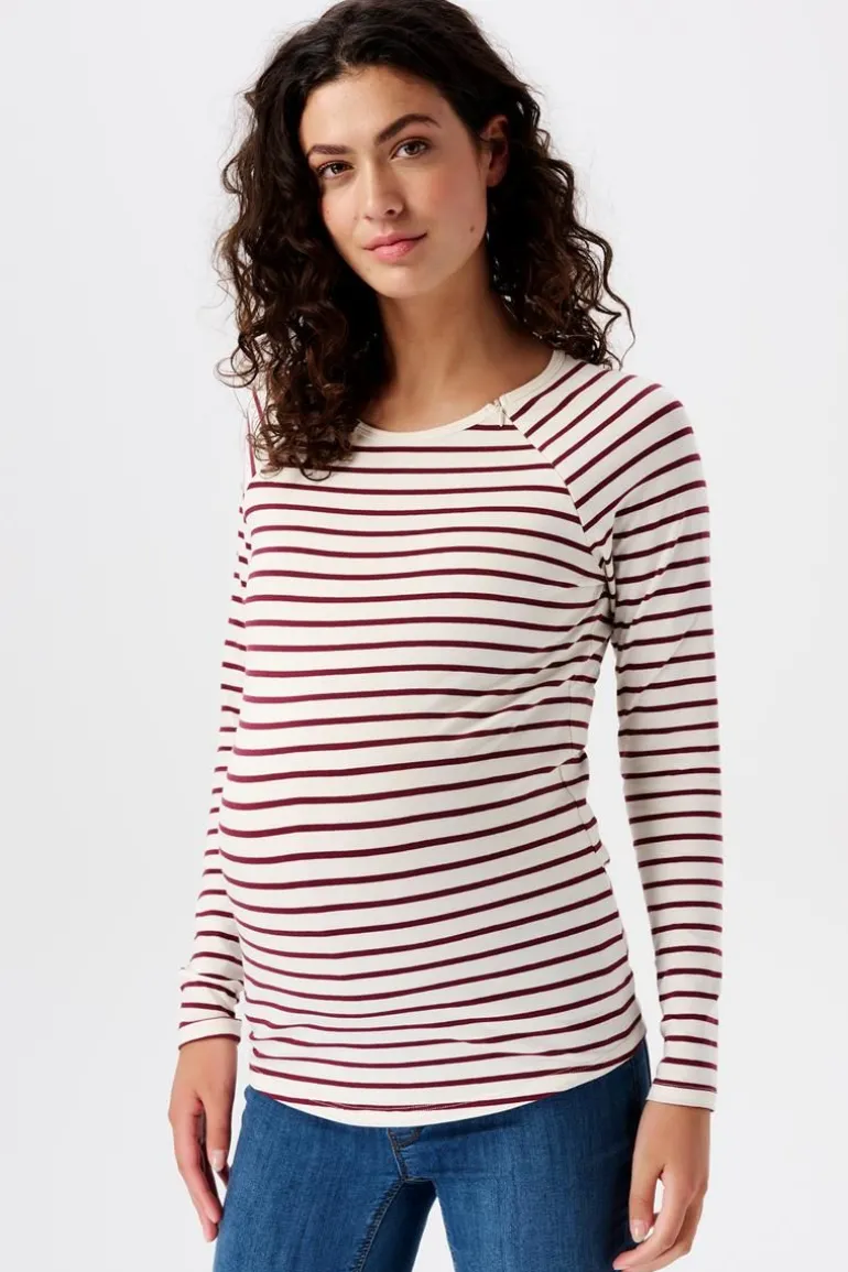 voedingsshirt__plum_red_6-4.webp Noppies Shirts | Shirts<Voedingsshirt - Plum red