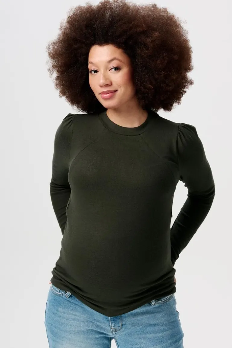 voedingsshirt_flint__blac_6.webp Noppies Shirts | Shirts<Voedingsshirt Flint - Black Olive