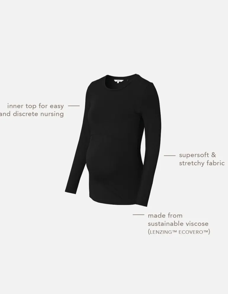 voedingsshirt_nore__black_6.webp Noppies Shirts | Shirts<Voedingsshirt Nore - Black